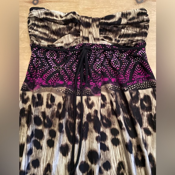 Ruby Rox Y2k Women’s Halter Maxi Dress leopard Pink Coconut Girl Boho Beach L - Picture 1 of 5